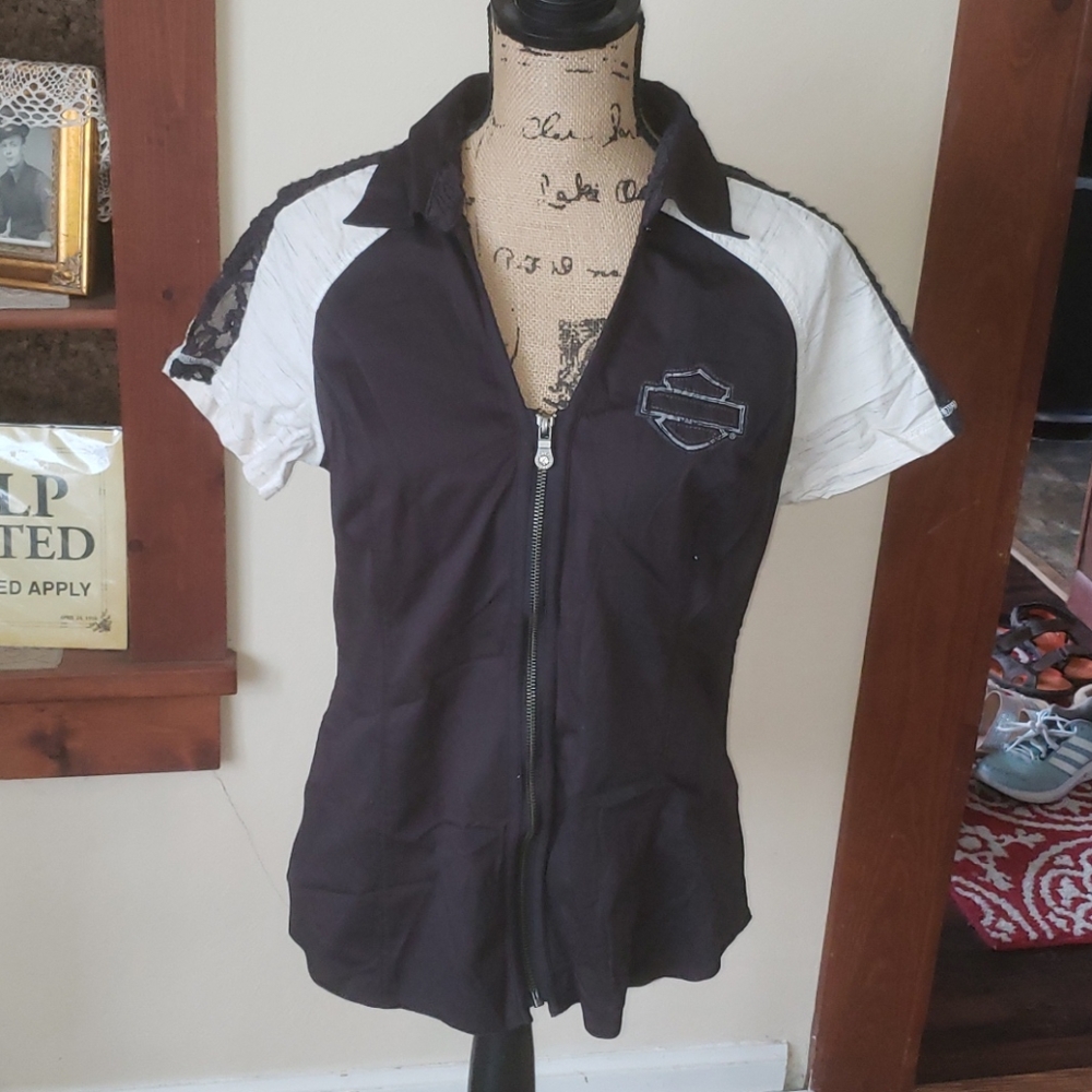 Harley Davidson zip up shirt